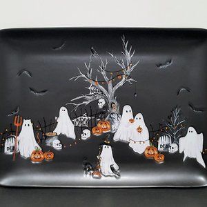 NEW RARE Pottery Barn Large Scary Squad Rectangular Serving Platter 16" w x 12.2